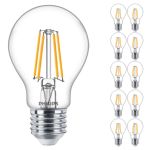 Mehrfachpackung 10x Philips MASTER Value LED Glühbirne E27 Birne Klar 3.4W 470lm - 927 Extra Warmweiß | Höchste Farbwiedergabe - Dimmbar - Ersatz für 40W