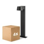 Mehrfachpackung 4x D'Lite Sockellampe Lira Schwarz 7W 600lm 830 Warmweiß | IP54