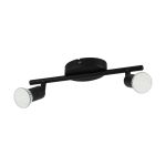 Eglo Deckenleuchte Buzz-LED Stahl Schwarz 2x2.8W 2x250lm - 830 Warmweiß | IP20 - Inkl. 2x GU10