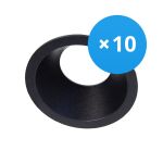 Lot 10x Noxion Encastré Spot D-round MR16 Noir | Diamètre 70mm - GU10 Culot