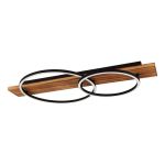 Eglo Plafonnier Boyal Bois Noir, Rouille 12W 1700lm - 830 Blanc Chaud