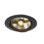 SLV New Tria 1 Spot Aluminium Noir Rond | Diamètre 150mm - Convient pour 1x GU10 (AR111) 