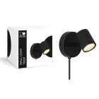 D'Lite Applique Murale Trop Métal Sablonneux Noir | Convient Pour 1x GU10