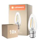 Lot 10x Ledvance Classic LED B22 Bougie Filament Claire 1.8W 250lm - 827 Blanc Très Chaud | Équivalent 25W